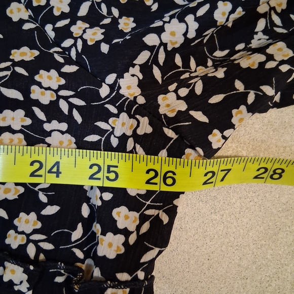 Hayden Los Angeles Elegant Black and White Floral Dress 2XL Cottagecore Tiered - Picture 11 of 15